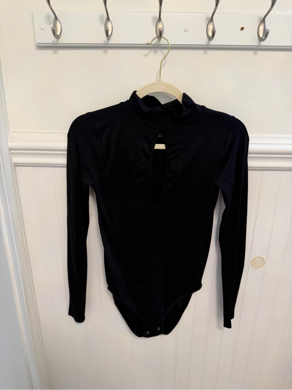 Black Long-Sleeve Mock Neck Bodysuit - Women